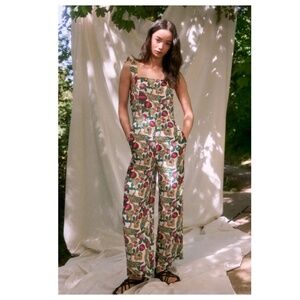 SPRINGFIELD X ROOTS STUDIO Printed Jumpsuit Printed Crossed Back Size 8
